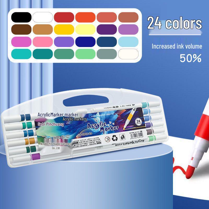 48/60 Color Set of Child-Safe Waterproof Acrylic Markers: Non-Bleeding, Non-Fading for DIY Graffiti and Hand-Painting