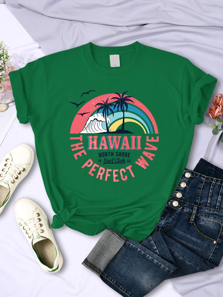 

Гавайи Идеальная волна Женская футболка Летняя Дышащая Повседневная футболка Модная Мягкая Майка Хип-хоп Оверсайз Модная футболка Женская 4XL