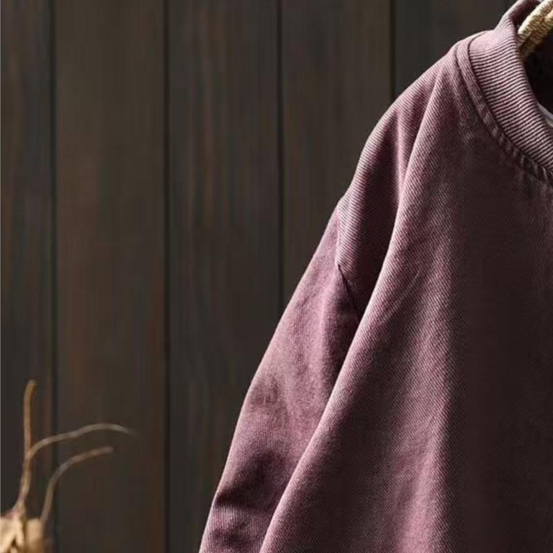 Johnature Women Vintage Jackets Solid Color Stand Long Sleeve Coats Autumn Zipper Loose Casual Pockets Jackets