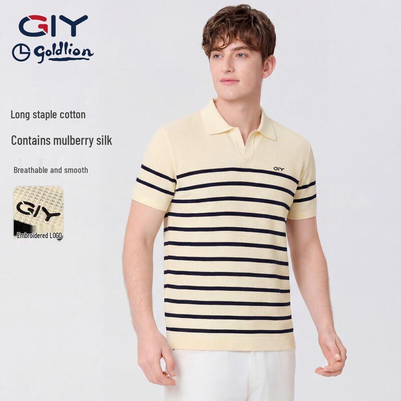 

Goldlion GY Men s Mulberry Silk Blend Short-Sleeve Polo Shirt M