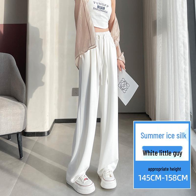 

Женские летние брюки с высокой талией и широкими штанинами - Ледяной шелк, Защита от солнца, Свободный крой, Повседневные брюки XXXL for 141-155 jin
