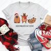 Overstimulated But Festive Capybara Christmas Tshirt Funny Holiday Animal Cotton Tees Cute Xmas Clipart for Tops Y2k Streetwear