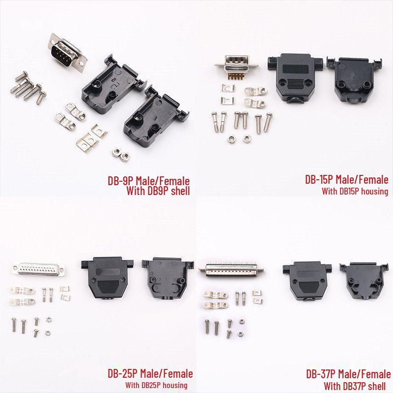 D-SUB Solder Type Plug, Male/Female, 9/15/25/37/44/50/26P, 2/3 Rows