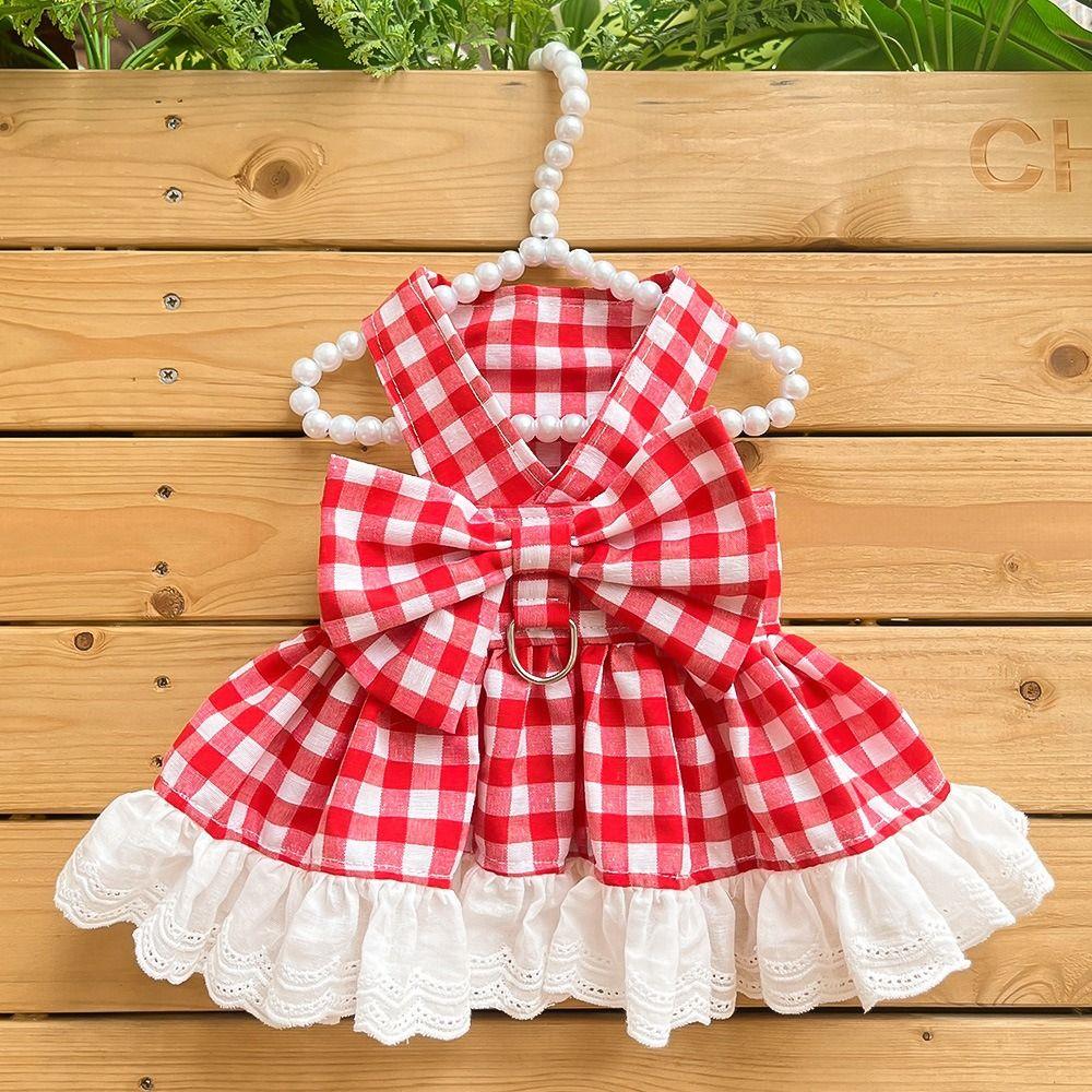 Soft Pet Summer Clothes Fashion Pet Dresses Pet Supplies Cat Plaid Skirt Small Animal