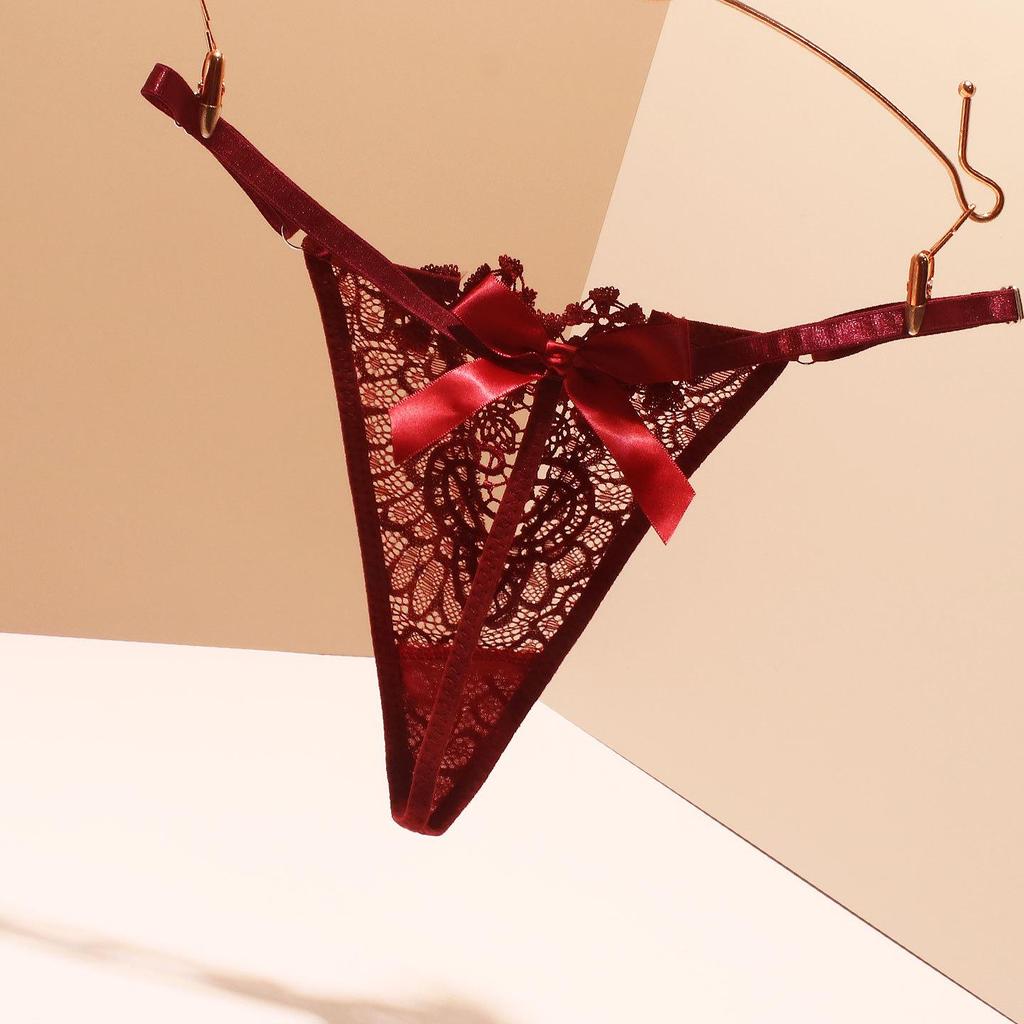 Damen Sexy Nahtloser String mit Schleife - Verstellbar, Atmungsaktiv, Einfarbig