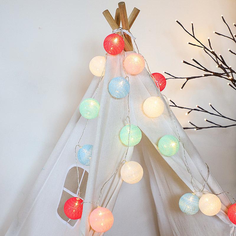 

Светодиодные гирлянды из ватных шариков для девочек — идеально подходят для лагеря, детских комнат, дней рождения и украшения балкона 2m 10 Lights Constant