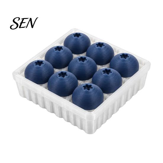 PLA 3D Printed Pendants 9-Square Fidget Clicker Toy, Simulation Fruit Cookie Pressing Portable Desk Fidgets Keychain, Click Stress Relief Desktop