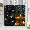 Artistic Gold Butterfly Flower Phone Case for Honor Huawei 200 80 90 Lite P70 P50 P40 Nova 10 11 SE Mate 30 50 60 Pro Soft Cover