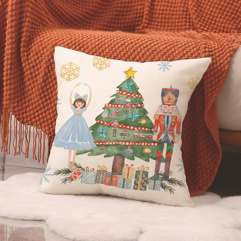 

Наволочка с принтом Щелкунчика, декоративная наволочка для подушки для рождественской вечеринки, подушка для дома, дивана 45X45cm (pillowcase only)