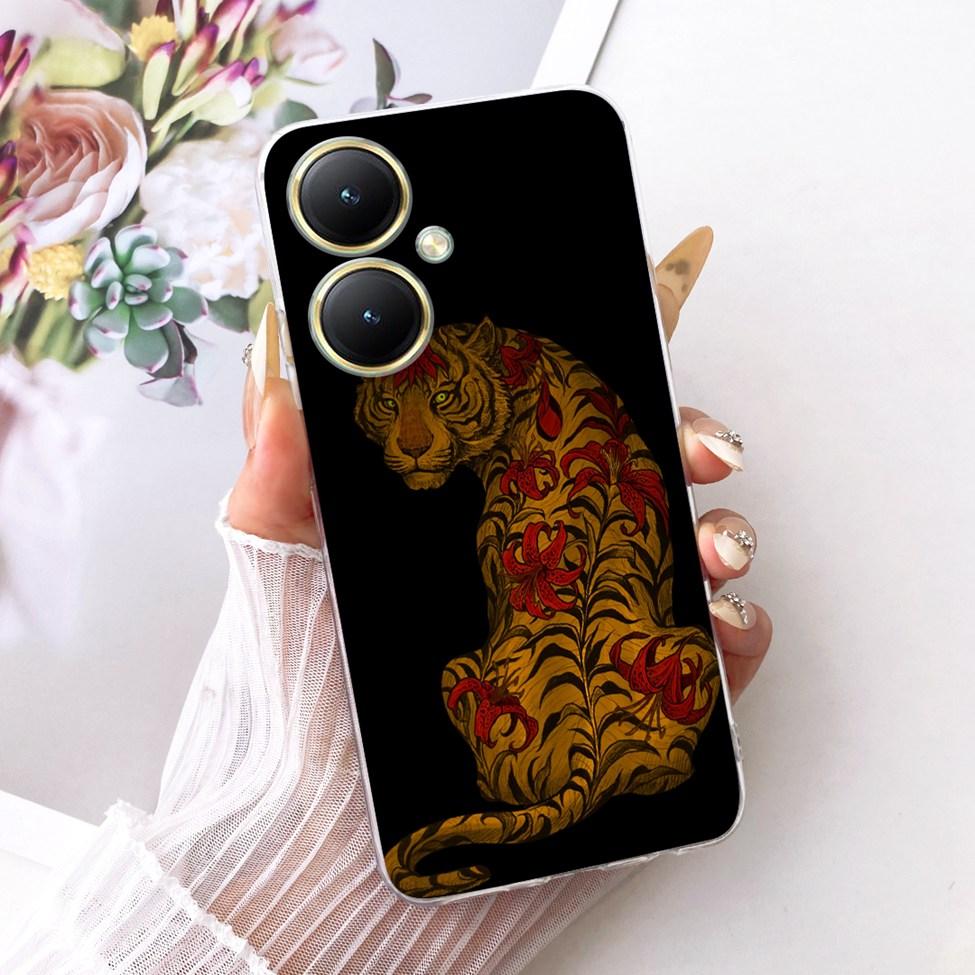 Für Vivo Y27 Hülle Transparent Niedliche Katze Mode Schmetterling Lustig Bemalt Weiche Handyhülle Für VivoY27 V2249 Abdeckung