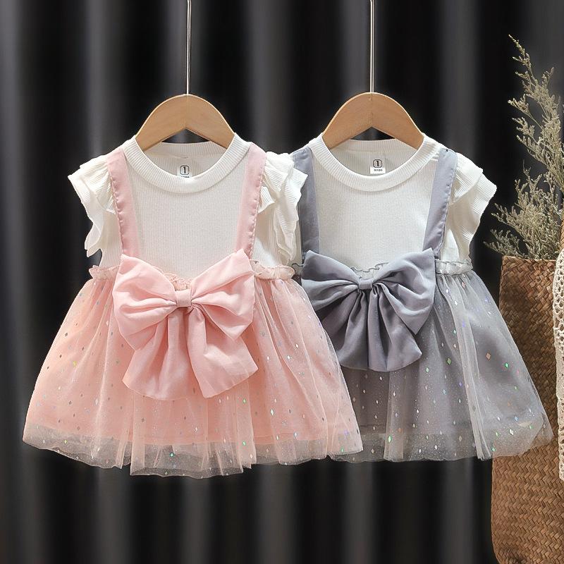 

Girls Casual Short Sleeved Dress Korean Fashion A-line Dress 90
