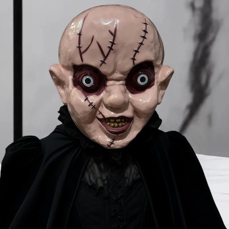 Halloween Horror Devil Pumpkin Mask Funny Cosplay Demon Terror Roleplay Mask for Carnival Party Costume Props