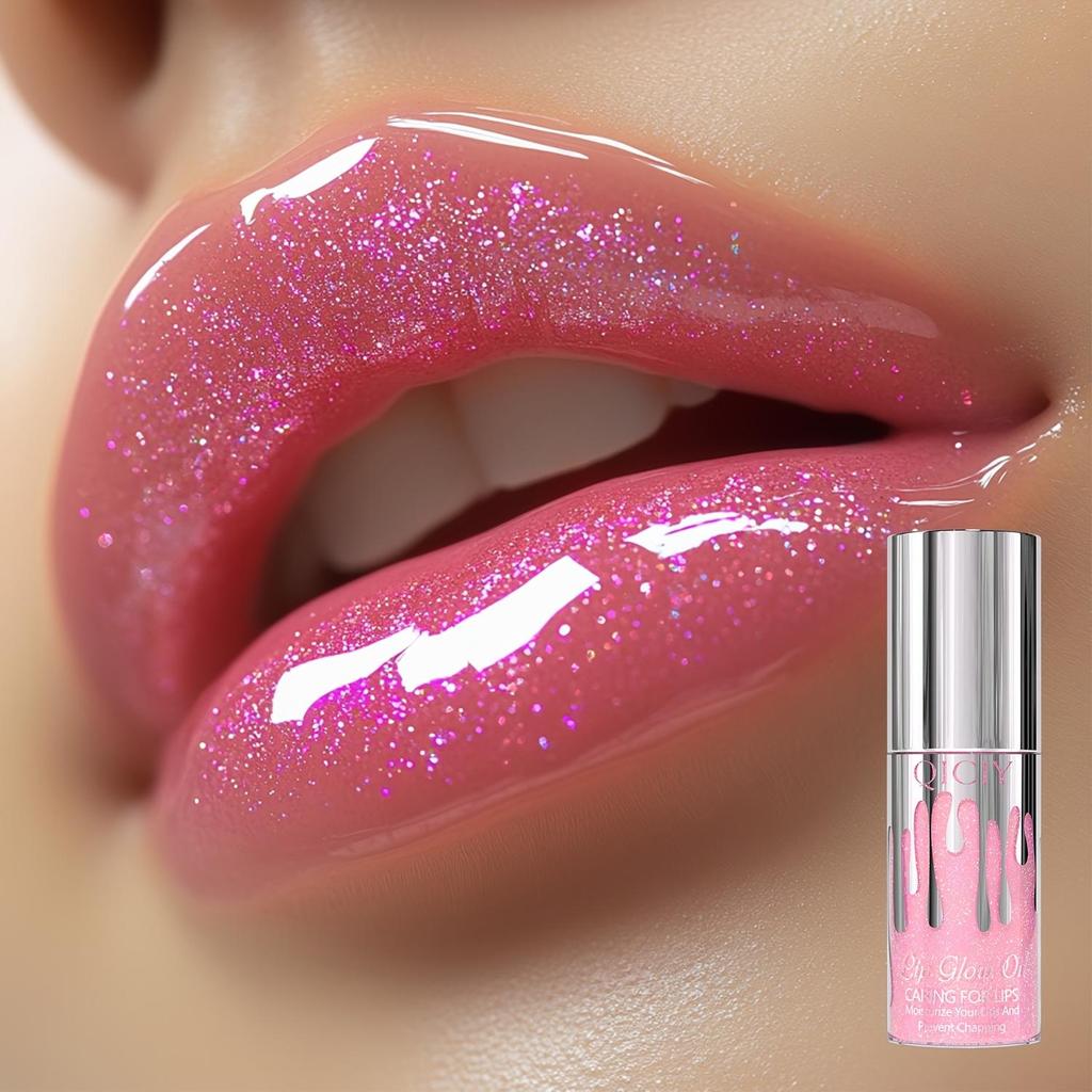 Perlmuttfarbener Farbwechselnder Lipgloss, Natürlicher Glanzeffekt, Langanhaltend Feuchtigkeitsspendend und Hydrierend Lippen aufpolsternd Spiegel-Lipgloss