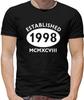 Camiseta Masculina Aniversário 1998 Números Romanos - 21º - 21 - aniversário - Presente