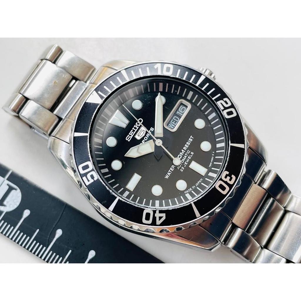 Used Rare Operation confirmed Good condition SEIKO Overseas model 5 sports Back skid 7S36-03C0 23 stones Men's Automatic winding Made in Japan