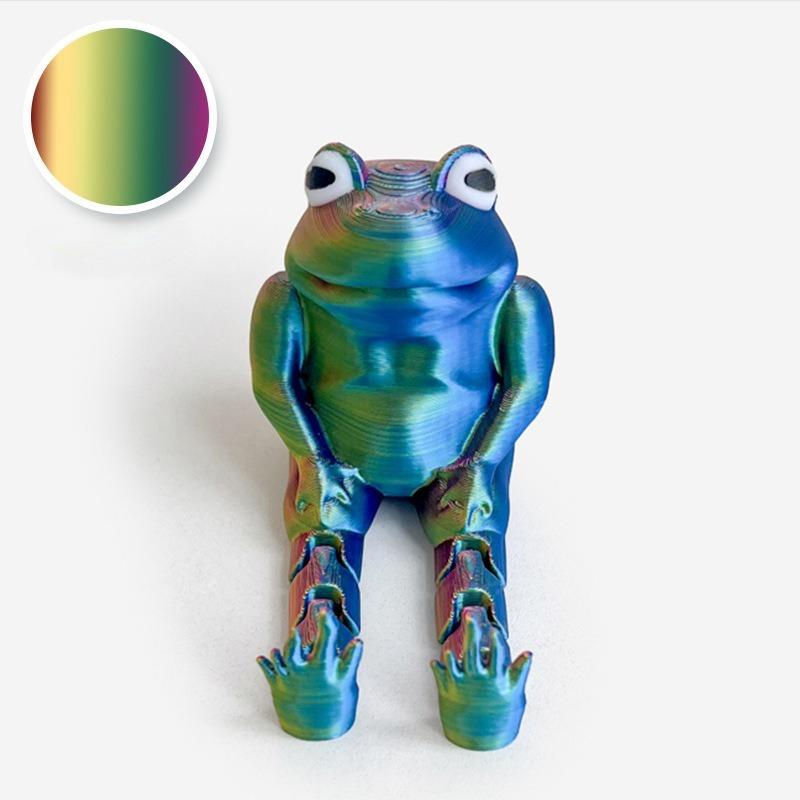 3D printed seated frog, simulated frog, animal model, children's decompression toy, fun and funny, creative model, ornament