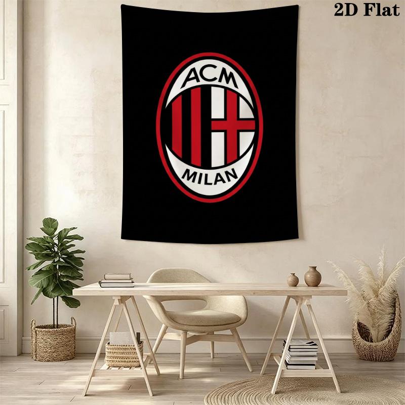 Ac Milan Crest Emblem Threepiece Set 1 Duvet Cover 2 Pillowcase Without Core Soft And Comfortable Christmas Birthday Gift