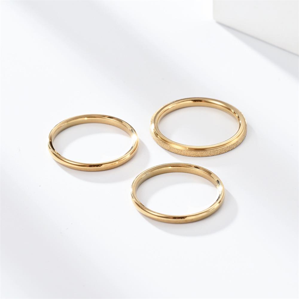 Sleek Stainless Steel Titanium Ring for Women - Non-Fading, High-End French Design