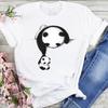 Cute Panda Black & White Personalized T-shirt Short-Sleeved round Neck Top for Men And Women Cartoon Bear Design Summer polyeste