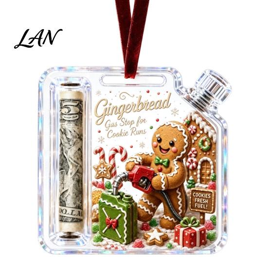 Christmas Money Holder Cash Gift Ornament, Acrylic for Cash, Holiday Funny Xmas Tree Hanging Decoration, Gifts Party Favors Reusable Ornament