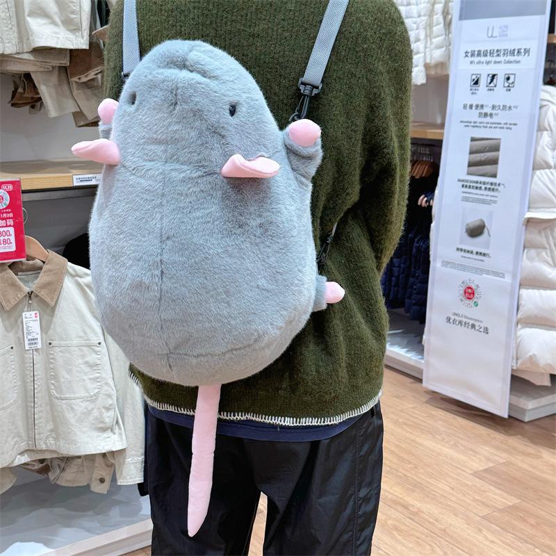 

Cute Rat Backpack Plush Toy Grey Brown Mouse Bag Plush Doll Soft Stuffed Animal Toy Birthday Gift Idea Xmas Gift Idea 50cm