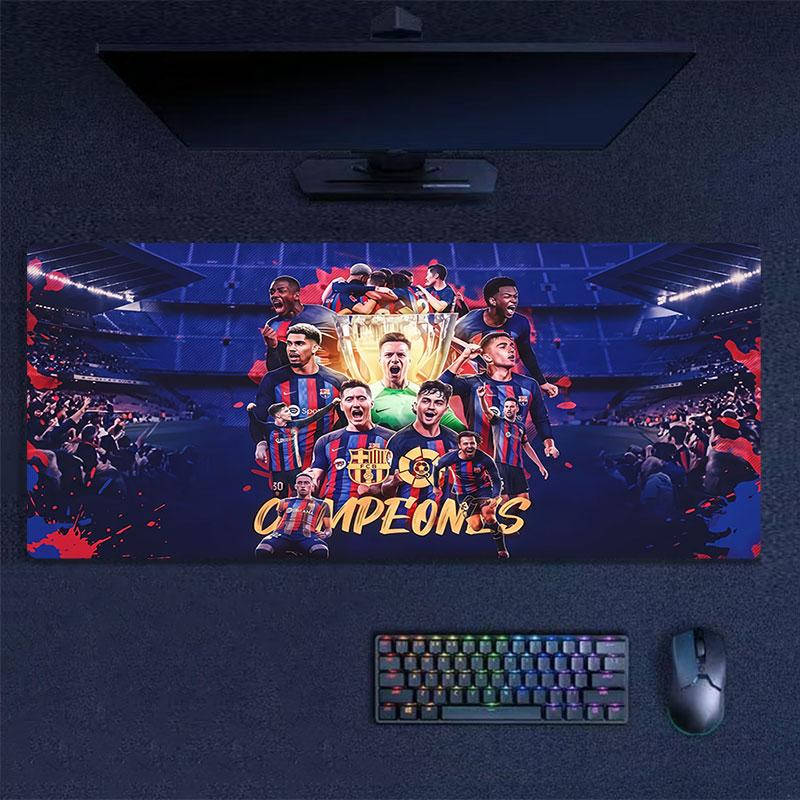 Barcelona Großer Gaming-Tischkissen Rutschfest Laptop Tablet Großes Mauspads XXL Matte Mini-PC Spielmatte Mit Verriegelungskante