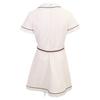 GUCCI 653408/670292 White Blue Trim Jersey Dress with Gold Button Wrap Dress dress S whiteUsed