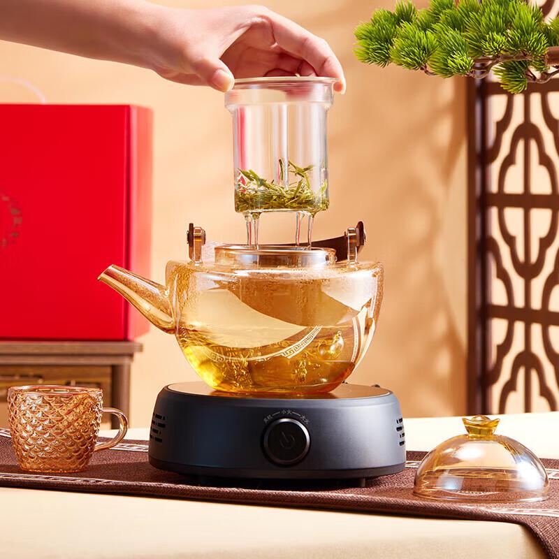 Gong He Jing Pin Chinese Style Heatable Tea Set Gift Box