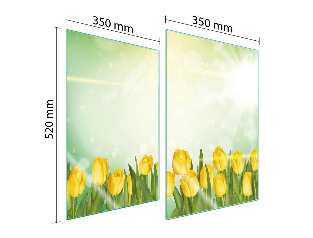 SZKLANA PŁYTA OCHRONNA DO KUCHNI 2x35x52 TULIPANY