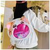 Big Mouth Mew Cartoon Cat Shoulder Bag With Nylon Material For Daily Use