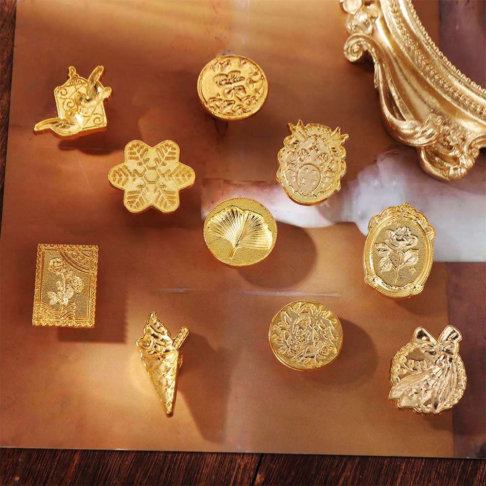 European-style Retro Sealing Wax Stamp Head Snowflake Wax Seal Stamp Polyshaped Head  Stamp
