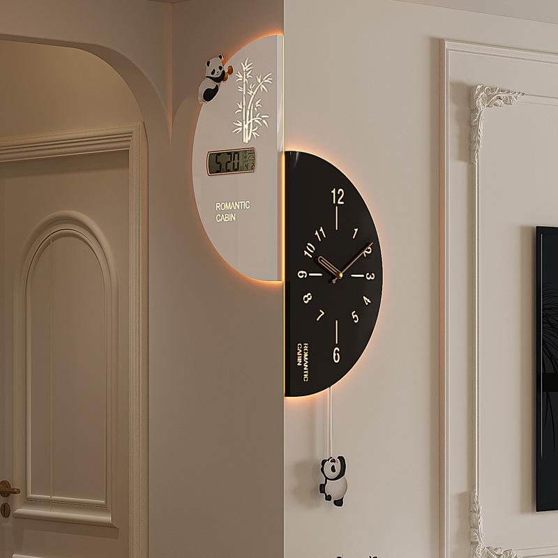 Double Sided Wall Clock Living Room Digital Wall Watch Multifunctional Corner Silent Swing Clocks Home Decoration Accessories