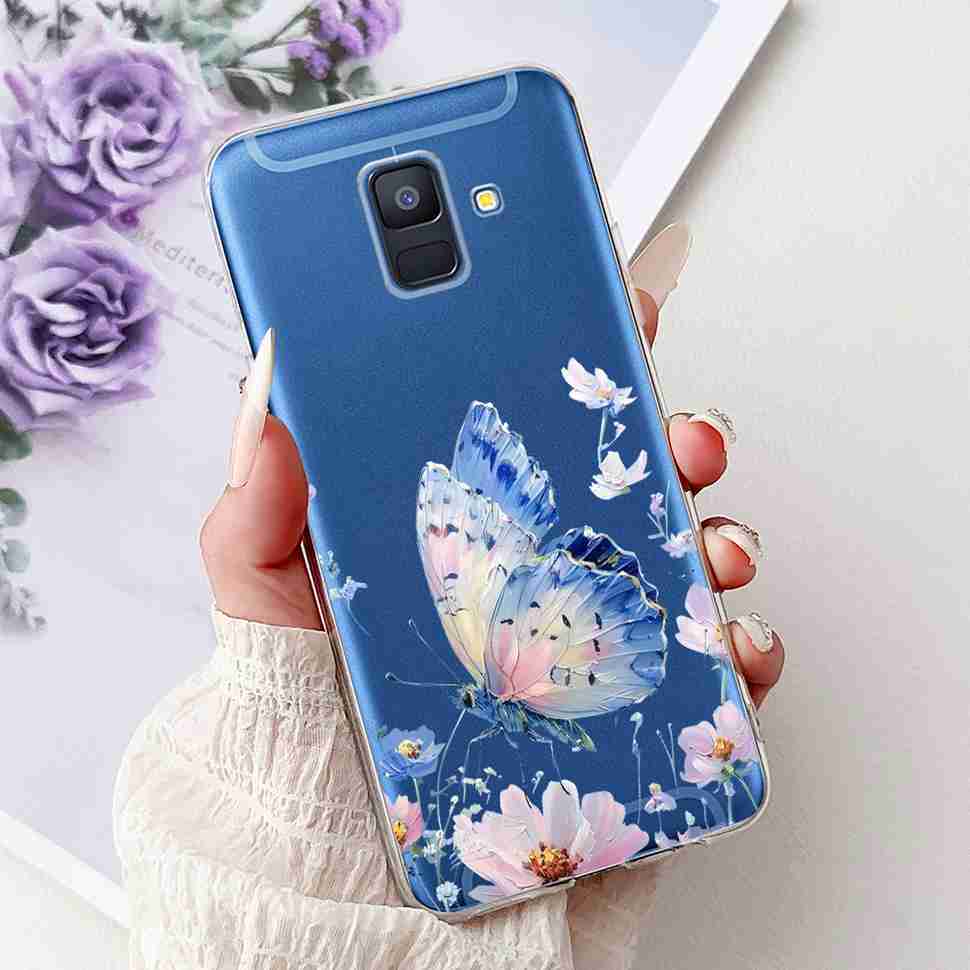 For Samsung Galaxy A6 2018 5.6" Case SM-A600F Soft Silicone TPU Cover For Samsung a6 A6 2018 SM-A600FN New Butterfly Phone Cases
