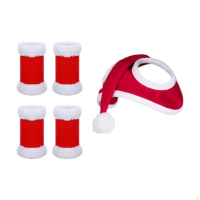 4 Peças Bandagens para Pernas de Cavalo Chapéu de Natal Acessórios Equestres Botas de Voo para Corrida de Equitação Envoltório