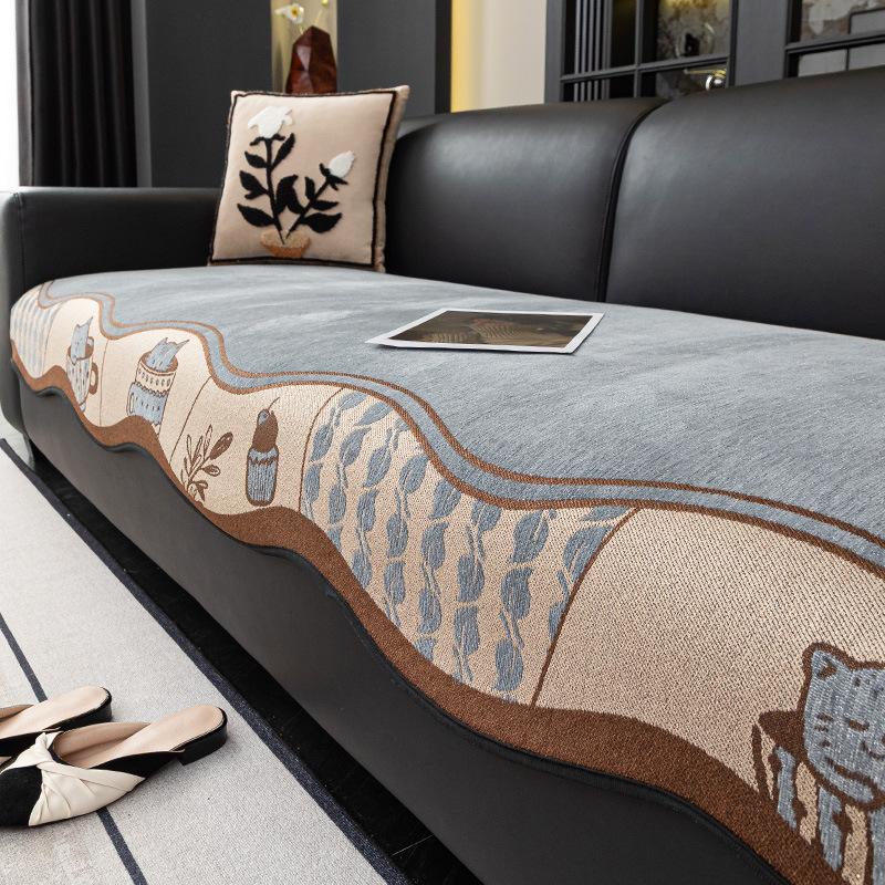 

Роскошный диванный чехол из шенилла премиум-класса, особой формы, универсальный для всех сезонов, цельный противоскользящий чехол-полотенце 90*70