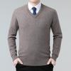 Herren Luxus Kaschmir V-Ausschnitt Pullover - Warme, Stilvolle Herbst/Winter Schicht für Väter mittleren Alters
