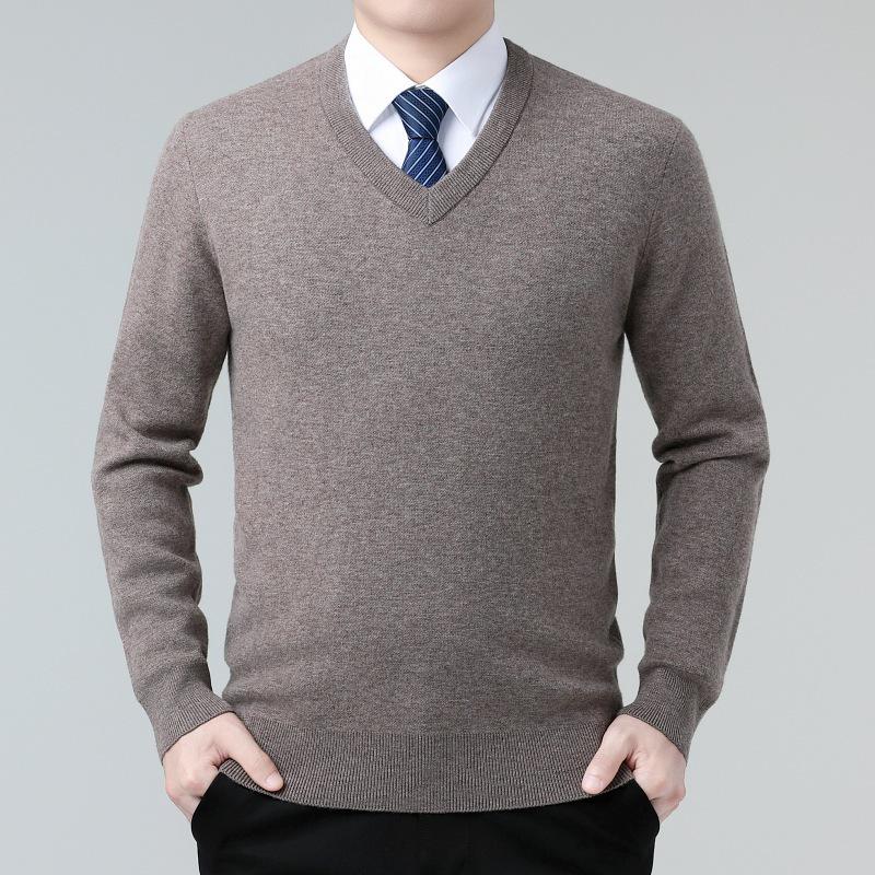 

Men s Luxury Cashmere V-Neck Sweater - Warm, Stylish Autumn/Winter Layer for Middle-Aged Dads 175 cm