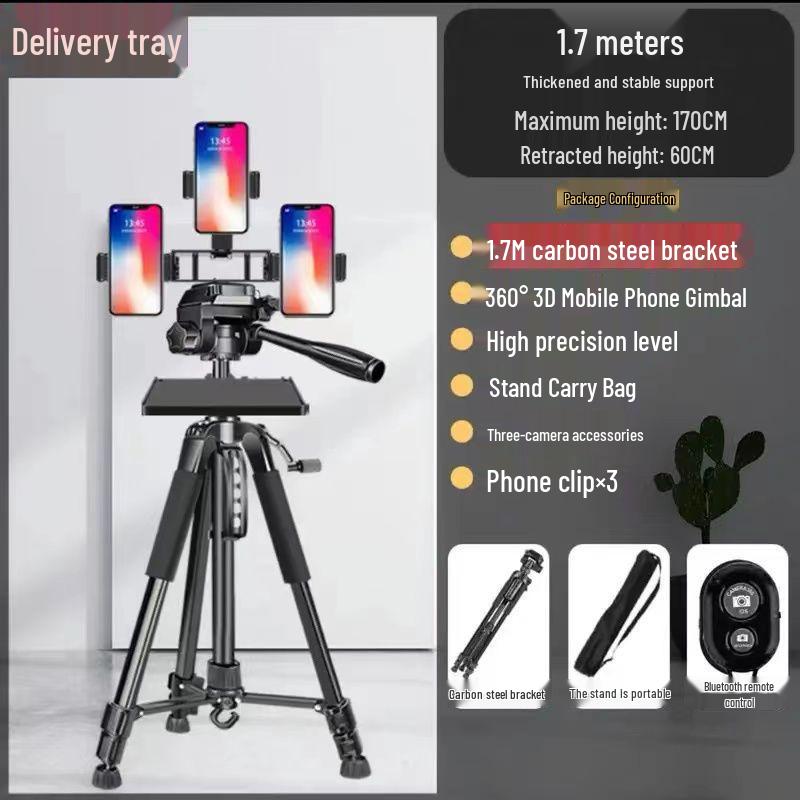 Universal SLR Camera & Phone Tripod with Macro Stabilizer for Photography & Live Streaming