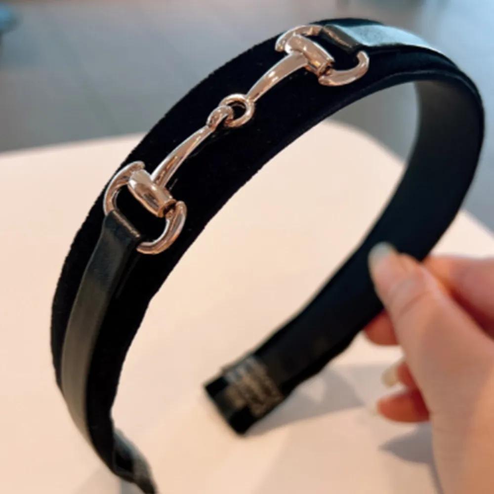 Buckle Hairband Check Modern Headband Wide Women s Spring Summer Autumn Daily Point Gift Black buckle headband