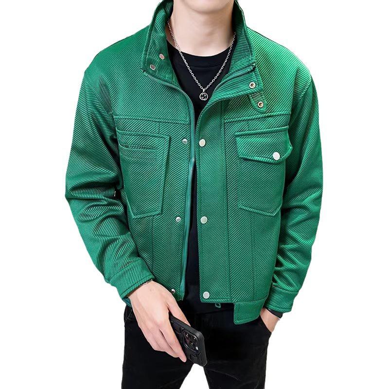 Men's Slim Casual Stand Collar Jacket - Trendy Workwear for Autumn/Winter 2023