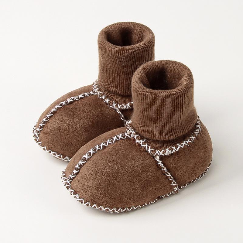 

Бархатные зимние ботинки для малышей: Мягкая, Толстая Подошва, Идеально для 0-12 Месяцев 11CM 0-6 months