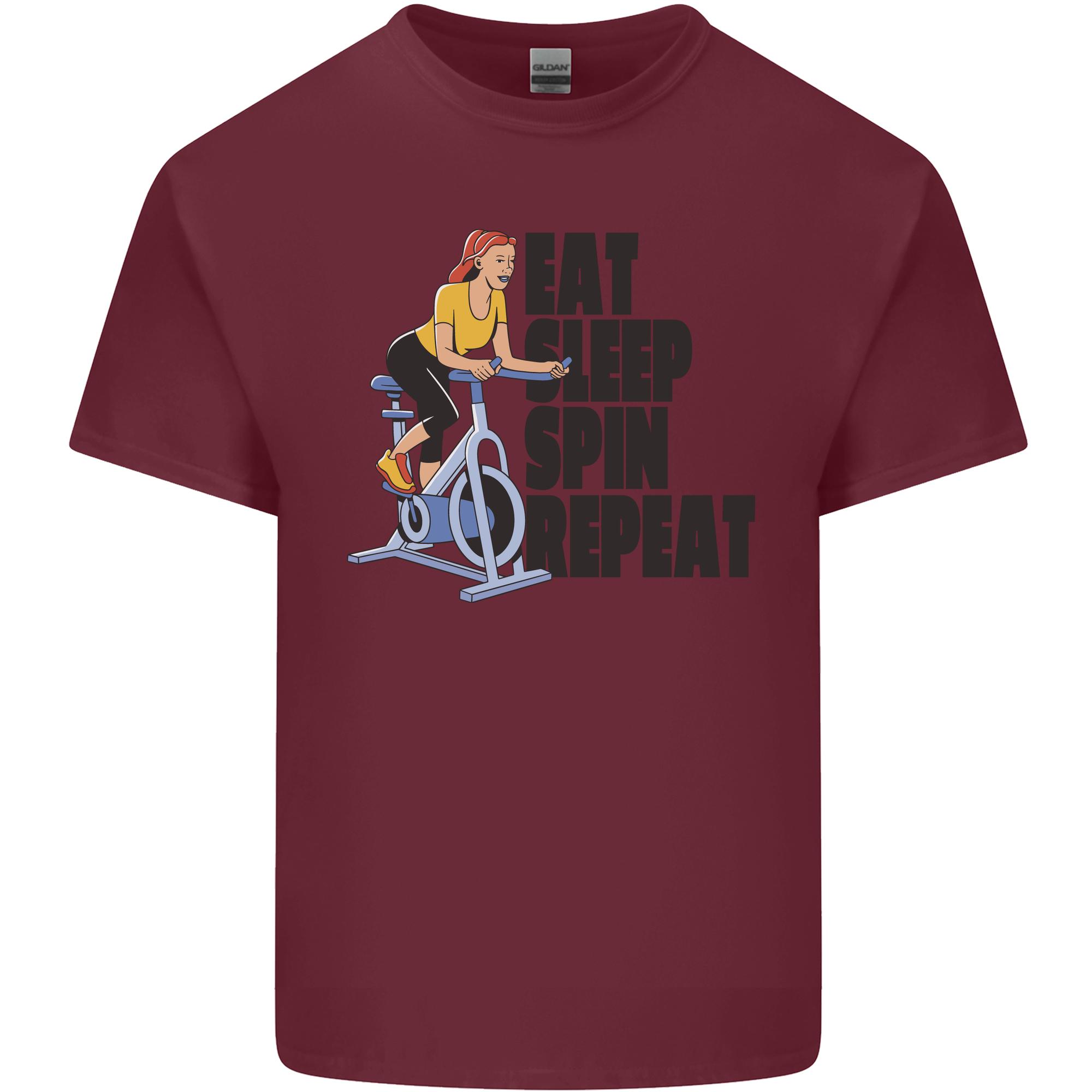 Spinning Eat Sleep Spin Repeat Cycling Unisexs Light Cotton TShirt S