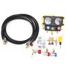 AC Manifold Gauge Set, Automotive R134A R22 R410 Refrigerant Pressure Gauge, AC Charging Tool Kit for Gas Electric