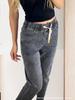 Jeans Casual Versatile Trousers Straight Leg Elastic Waist Women's Jeans