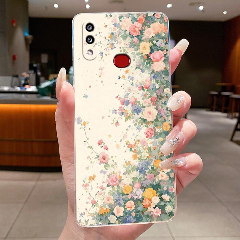 Case For Samsung A10s M01s Clear Silicone Fashion Butterfly Flower Soft Back Cover For Samsung Galaxy A10s Protective Phone Case