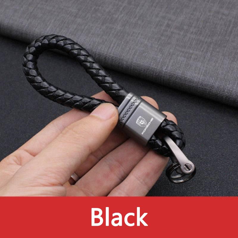

Braided Rope Car Keychain Pendant Key Ring Gift Accessories For Porsche Cayenne Panamera Macan 911 718 Taycan Boxster Cayman 918