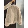 Autumn and Winter New Design Sense Three-grain Button Fur Coat Women's Fashion Casual Imitation Fox Fur Coat