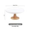 High-Footed Ceramic Cake and Fruit Plate with Wood Stand