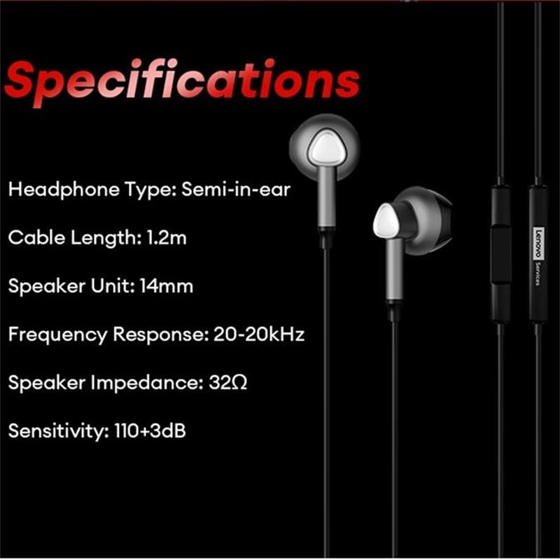 NEW Lenovo Y101 PRO Wired Earphones Gaming Wired Earphone 3.5mm Type C HiFi Bass Stereo E-sports Earbuds Subwoofer HD Sound Headset