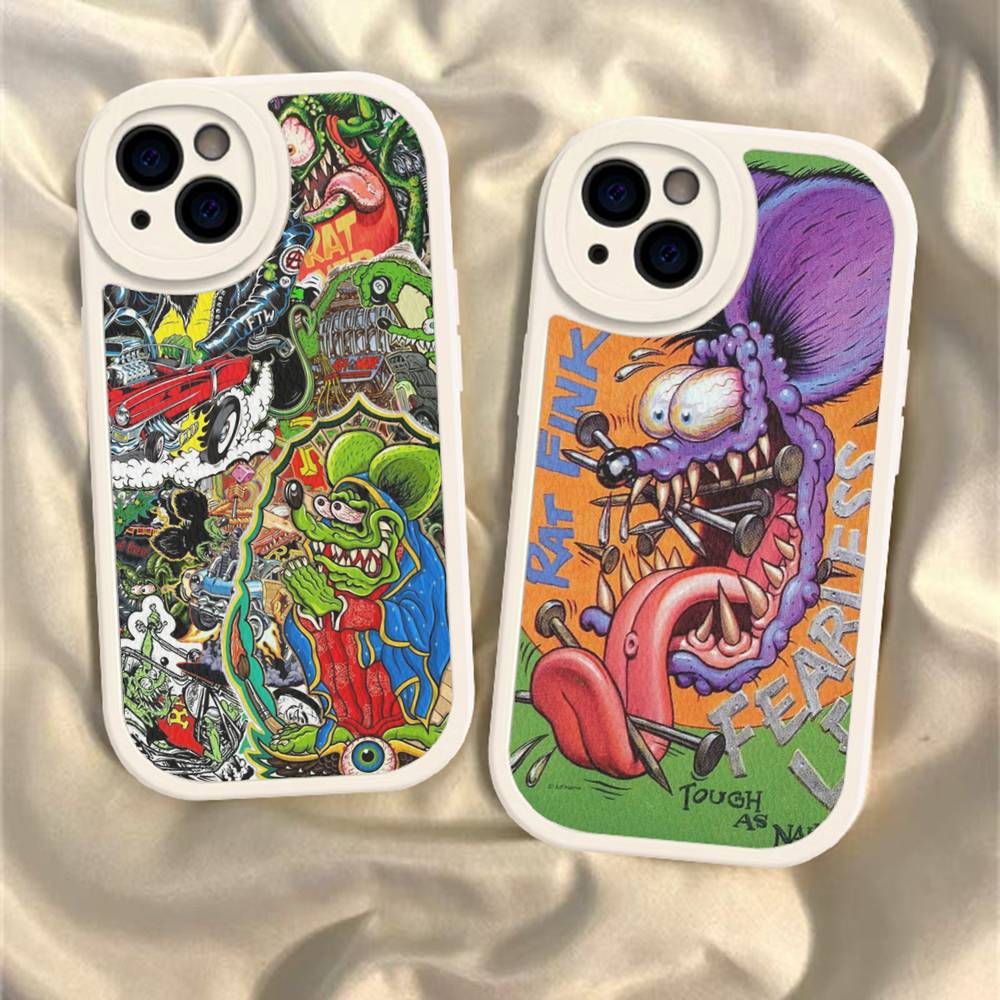 Funny Rat Fink Phone Case Hard Leather For IPhone 14 13 16 Mini 15 14 11 12 Pro Max Plus Fundas
